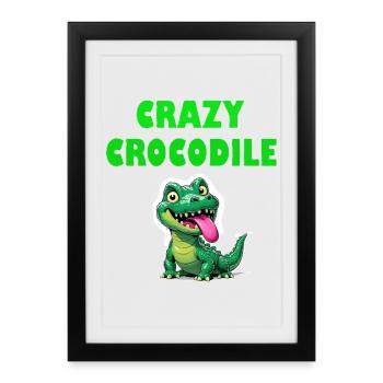 Crazy Crocodile - Framed poster (27 × 37 cm) - black - Front