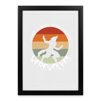 Werwolf Sei du selbst außer Werwolf - Gerahmtes Poster (27 × 37 cm) - Schwarz - Vorne