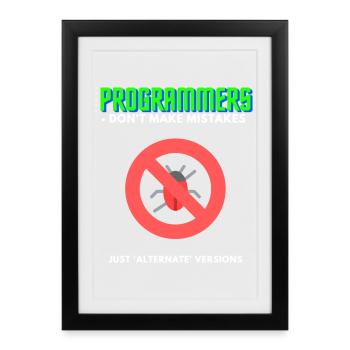 Programmer Debugging T-Shirt Men's - Framed poster (27 × 37 cm) - black - Front