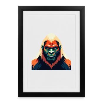 Yeti Personnage De Dessin Animé Animal De Compagnie Coloré - Affiche encadrée (27 × 37 cm) - noir - Devant