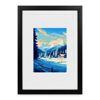 Kitzbuhel Austria Vintage Travel Poster Souvenir - Framed poster (27 × 37 cm) - black - Front