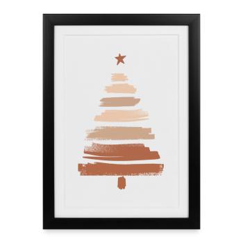 Arbre de Noël - Affiche encadrée (27 × 37 cm) - noir - Devant