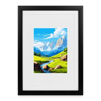 Picos De Europa National Park Spain Travel Poster - Framed poster (27 × 37 cm) - black - Front