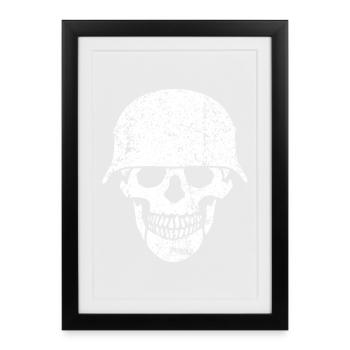 Skull helmet / Skull beads - Framed poster (27 × 37 cm) - black - Front