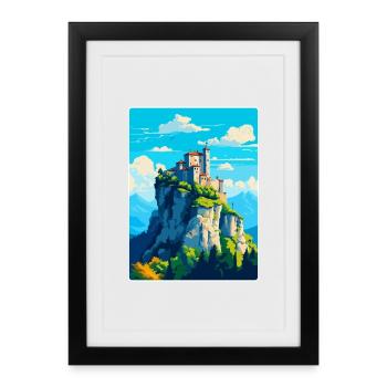 San Marino Vintage Travel Poster Souvenir Souvenir - Framed poster (27 × 37 cm) - black - Front