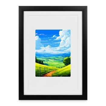 Bergisches Land Allemagne Affiche de voyage vintage WPA - Affiche encadrée (27 × 37 cm) - noir - Devant