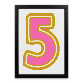 5. 5 ANS. 5e ANNIVERSAIRE. ANNIVERSAIRE 5 ANS - Affiche encadrée (27 × 37 cm) - noir - Devant