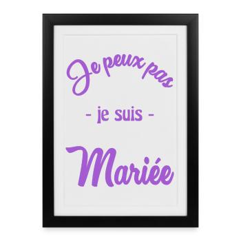 WEDDING. COUPLE. JUST MARRIED. Bachelorette party - Framed poster (27 × 37 cm) - black - Front