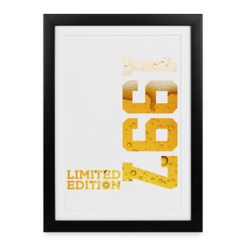 BIÈRE ÉDITION LIMITÉE 1997 29E ANNIVERSAIRE - Affiche encadrée (27 × 37 cm) - noir - Devant