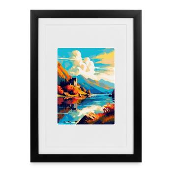 Loch Duich Scotland Uk Travel Poster Souvenir WPA - Framed poster (27 × 37 cm) - black - Front