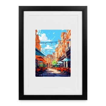 Covent Garden Angleterre Royaume-Uni Affiche de voyage Souvenir - Affiche encadrée (27 × 37 cm) - noir - Devant