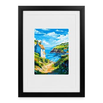 Cadgwith Cornwall England Uk Travel Poster WPA - Framed poster (27 × 37 cm) - black - Front