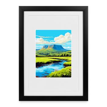 Brecon Beacons Wales Uk Travel Poster Souvenir WPA - Framed poster (27 × 37 cm) - black - Front