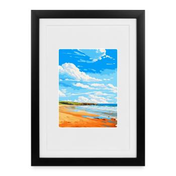 Baie de Constantine, Cornouailles, Angleterre, Royaume-Uni, Affiche de voyage - Affiche encadrée (27 × 37 cm) - noir - Devant
