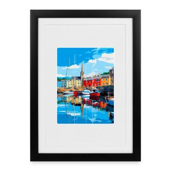 Padstow Cornwall England Uk Travel Poster Souvenir - Framed poster (27 × 37 cm) - black - Front