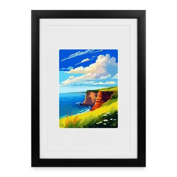 Berry Head Devon Vintage Travel Poster Souvenir - Framed poster (27 × 37 cm) - black - Front