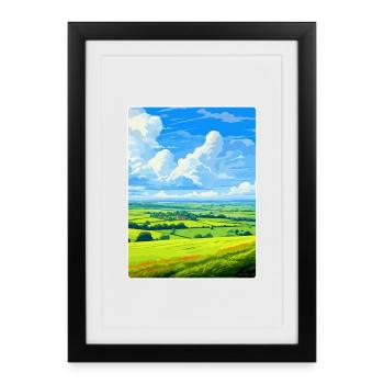 West Wiltshire Downs voyage affiche souvenir WPA - Affiche encadrée (27 × 37 cm) - noir - Devant