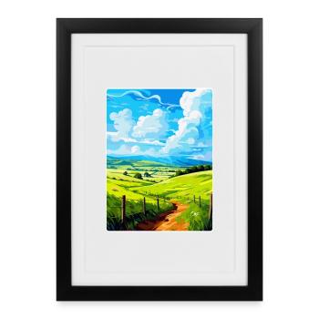 Sperrin Uk Vintage Voyage Poster Souvenir WPA - Affiche encadrée (27 × 37 cm) - noir - Devant