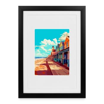 Great Yarmouth England Uk Travel Poster Souvenir - Framed poster (27 × 37 cm) - black - Front