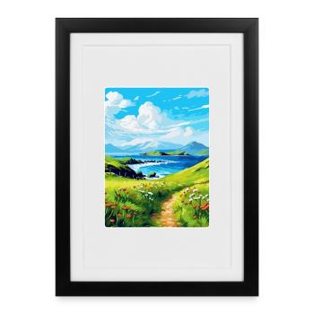 Isle Of Canna Scotland Uk Travel Poster Souvenir - Framed poster (27 × 37 cm) - black - Front