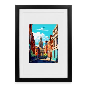 Leeds England Uk Vintage Travel Poster Souvenir - Framed poster (27 × 37 cm) - black - Front