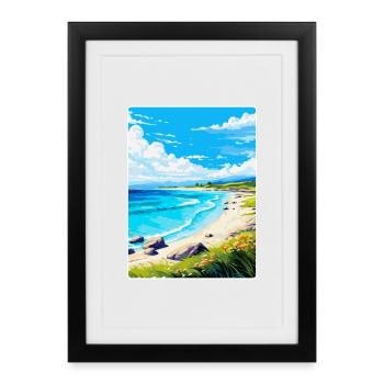 Luskentrye Beach Isle Of Harris Travel Poster WPA - Framed poster (27 × 37 cm) - black - Front