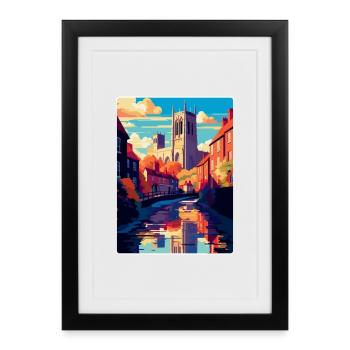Durham England Uk Vintage Travel Poster Souvenir - Framed poster (27 × 37 cm) - black - Front