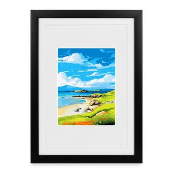 Isle Of Colonsay Scotland Uk Travel Poster WPA - Framed poster (27 × 37 cm) - black - Front
