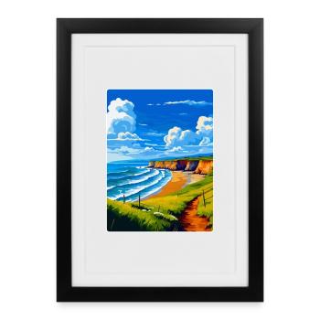 North Devon Vintage Travel Poster Souvenir WPA - Framed poster (27 × 37 cm) - black - Front