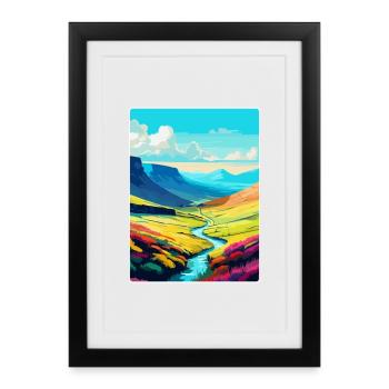 Brecon Beacons Wales Uk Travel Poster Souvenir WPA - Framed poster (27 × 37 cm) - black - Front