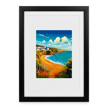 Devon West Country Vintage Travel Poster Souvenir - Framed poster (27 × 37 cm) - black - Front