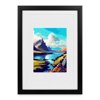 Isle Of Skye Scotland Uk Travel Poster Souvenir - Framed poster (27 × 37 cm) - black - Front