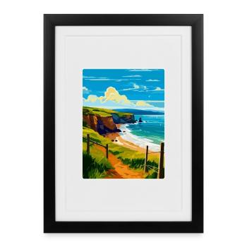 Devon West Country Vintage Travel Poster Souvenir - Framed poster (27 × 37 cm) - black - Front