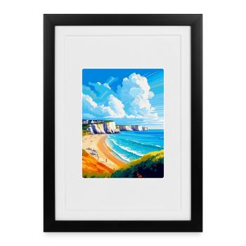 Dover England Uk Vintage Reiseplakat Souvenir - Gerahmtes Poster (27 × 37 cm) - Schwarz - Vorne