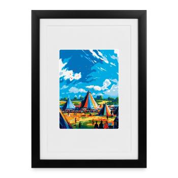 Glastonbury England Uk Vintage Reiseposter WPA - Gerahmtes Poster (27 × 37 cm) - Schwarz - Vorne