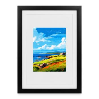 Isle Of Shapinsay Scotland Uk Travel Poster WPA - Framed poster (27 × 37 cm) - black - Front