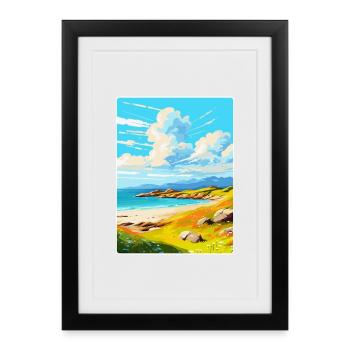 Isle Of Barra Scotland Uk Vintage Travel Poster - Framed poster (27 × 37 cm) - black - Front