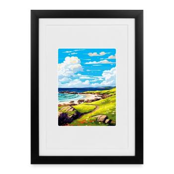 Isle Of Coll Scotland Uk Vintage Travel Poster WPA - Framed poster (27 × 37 cm) - black - Front