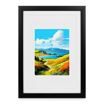 Isle Of Kerrera Scotland Uk Vintage Travel Poster - Framed poster (27 × 37 cm) - black - Front