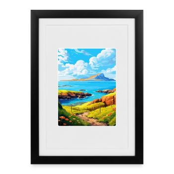 Isle Of Rum Scotland Uk Vintage Travel Poster WPA - Framed poster (27 × 37 cm) - black - Front