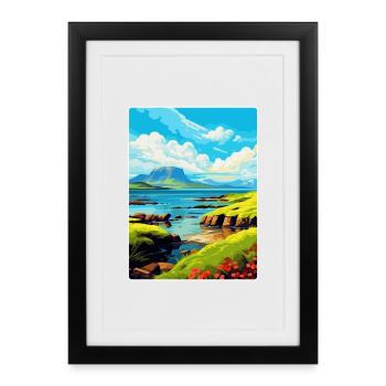 Isle Of Eigg Scotland Uk Vintage Travel Poster WPA - Framed poster (27 × 37 cm) - black - Front