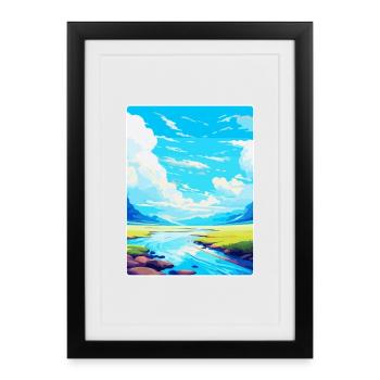High Cup Nick Cumbria Affiche de voyage vintage WPA - Affiche encadrée (27 × 37 cm) - noir - Devant