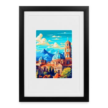 Sofia Bulgaria Vintage Travel Poster Souvenir WPA - Framed poster (27 × 37 cm) - black - Front