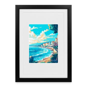 Nice France Vintage Travel Poster WPA Art Souvenir - Framed poster (27 × 37 cm) - black - Front