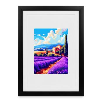 Provence France Affiche de voyage vintage Souvenir WPA - Affiche encadrée (27 × 37 cm) - noir - Devant