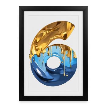 NON. 6 NUMÉRO 6 COOL 6E ANNIVERSAIRE - Affiche encadrée (27 × 37 cm) - noir - Devant