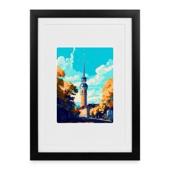 Dortmund Germany Vintage Travel Poster Souvenir - Framed poster (27 × 37 cm) - black - Front