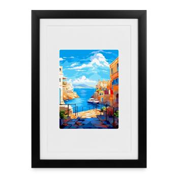 Héraklion Grèce Affiche de voyage vintage souvenir - Affiche encadrée (27 × 37 cm) - noir - Devant