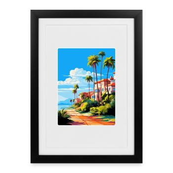 Marbella Spain Vintage Travel Poster Souvenir WPA - Framed poster (27 × 37 cm) - black - Front
