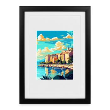 Cannes France Vintage Travel Poster WPA Souvenir - Framed poster (27 × 37 cm) - black - Front